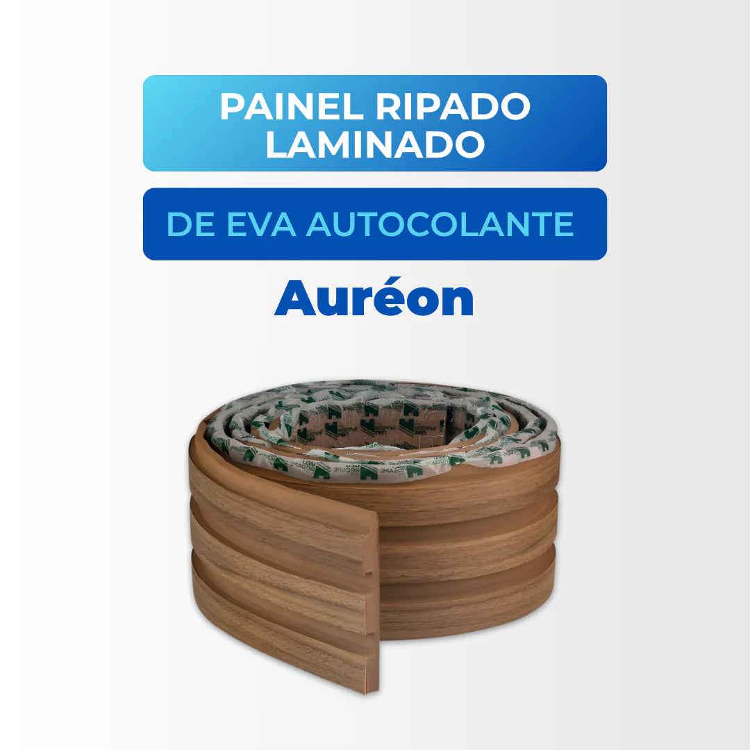 Painel Ripado Laminado de EVA Autocolante Auréon - Sofisticação e Conforto em Cada Detalhe
